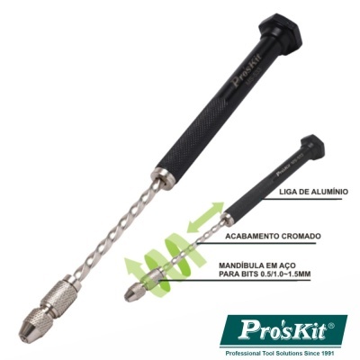 Conjunto de ferramenta manual Pro'sKit com cabo preto e mandíbulas de aço cromado