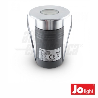 Luz LED de jardim Jo light modelo J0400 preta com topo em metal prateado