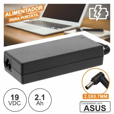 Alimentador portátil preto compatível com portátil ASUS