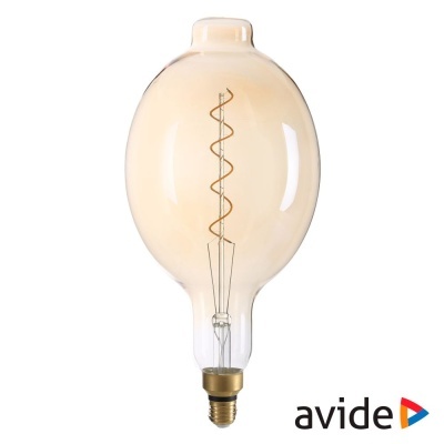 Lâmpada de vidro transparente com filamento espiral