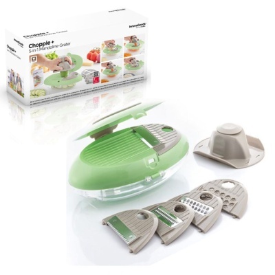 Utensílio de cozinha mandolina Choppie+ 5 em 1 com lâminas intercambiáveis e embalagem