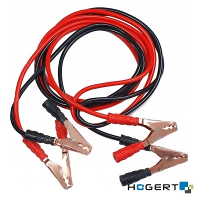 Cabos de arranque para bateria com garras metálicas e isoladores vermelho e preto