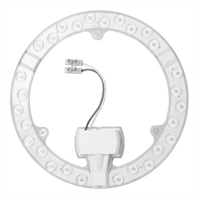 Anel de luz LED circular branco com LEDs embutidos e cabo de conector