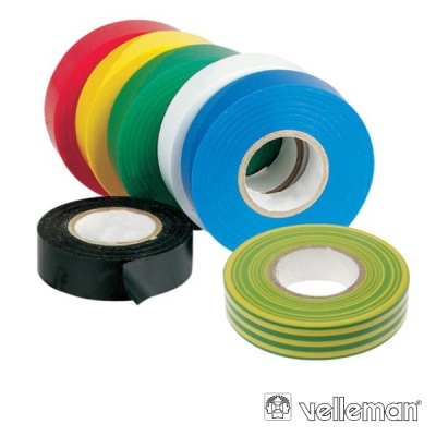 Rolos de fita isolante colorida com logo Velleman