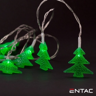 Guirlanda de luzes com árvores de Natal verdes