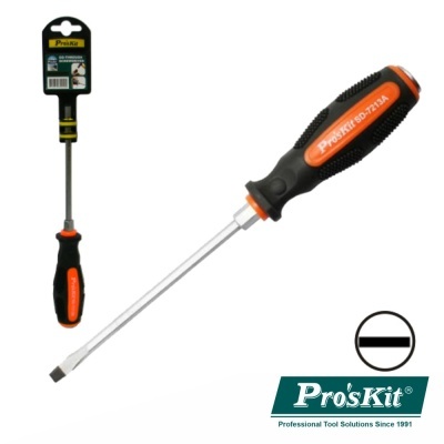 Chave de fendas Pro'sKit com cabo preto e laranja e haste metálica