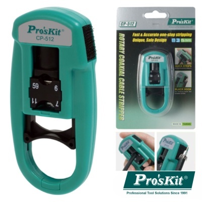 Descascador de cabos coaxiais verde Pro'sKit CP-512 com embalagem
