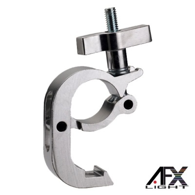 Abraçadeira metálica prateada com parafuso, logótipo AFX LIGHT