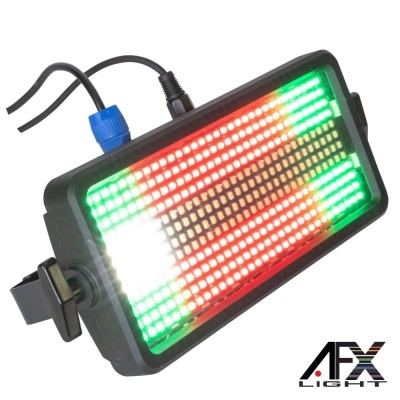 Luz LED retangular preta com LEDs coloridos e suporte ajustável