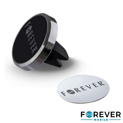 Suporte para smartphone de carro com o texto FOREVER em preto e branco