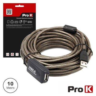 Cabo prolongador USB 2.0 de 10 metros Pro K