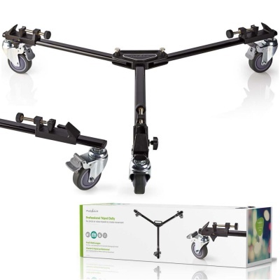 Suporte tripé para vaso com rodas e embalagem