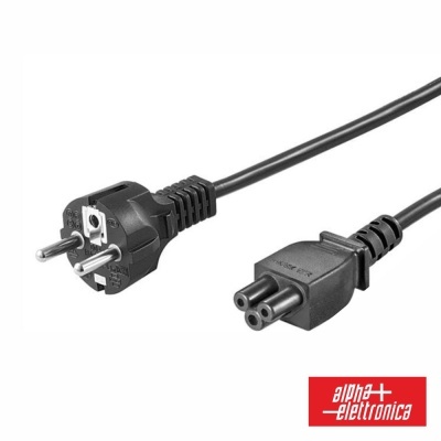 Cabo elétrico preto com ficha macho e ficha fêmea sobre fundo branco