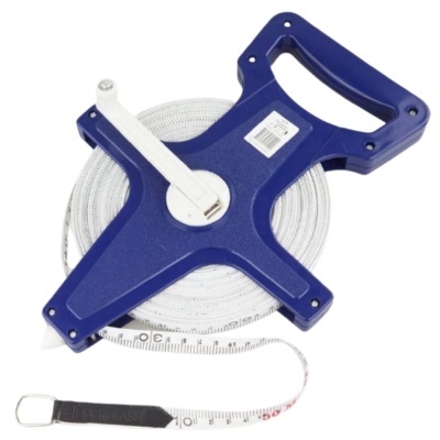 Trena fita métrica 30 metros com suporte plástico azul