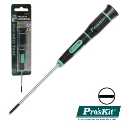 Chave de fendas de precisão Pro'sKit preto e verde em embalagem