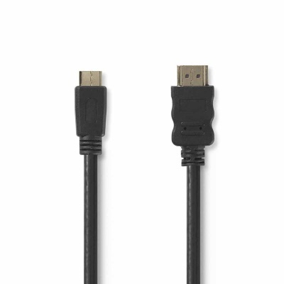 Cabo HDMI preto com conetores em ambas as extremidades