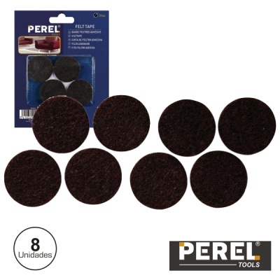 Fita adesiva de feltro preta redonda PEREL em embalagem azul