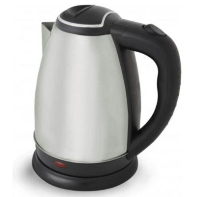 Chaleira elétrica em inox e plástico preto