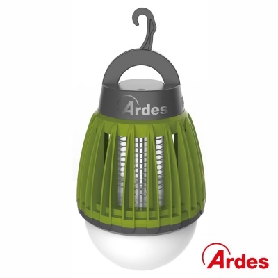 Lâmpada elétrica verde e cinzenta ARDES com gancho e bola inferior branca