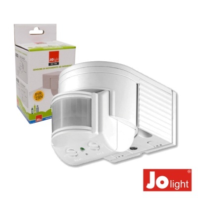 Sensor de movimento branco Jo light com botão de ajuste e luz indicadora