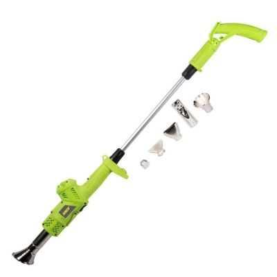 Aparelho verde elétrico com cinco bocais intercambiáveis