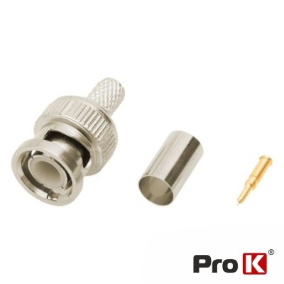 Conector BNC prateado e componentes metálicos isolados para montagem