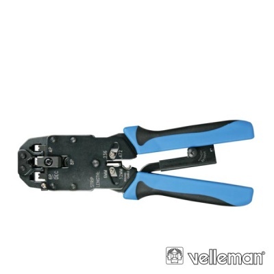 Ferramenta de crimpagem Velleman preta e azul