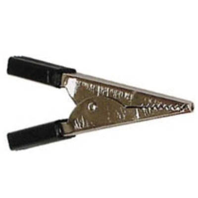 Alicate de mola metálico com pontas serrilhadas e cabos pretos