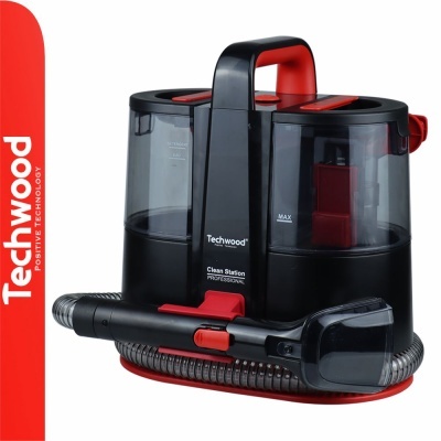 Aspirador portátil Techwood Clean Stasion Professional preto e vermelho com mangueiras
