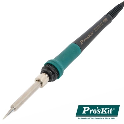 Ferro de soldar Pro'sKit com cabo verde e preto e ponta metálica fina