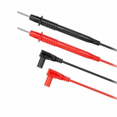 Cabos de teste preto e vermelho com conectores em ângulo