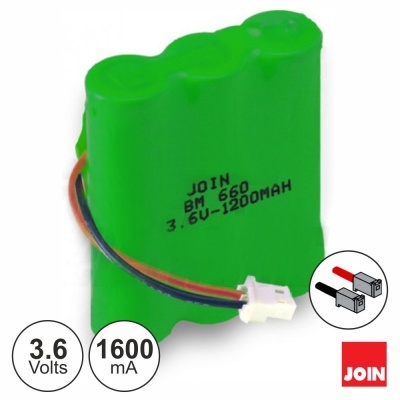 Bateria recarregável verde JOIN BM 660 3,6V-1200mAh com conector branco
