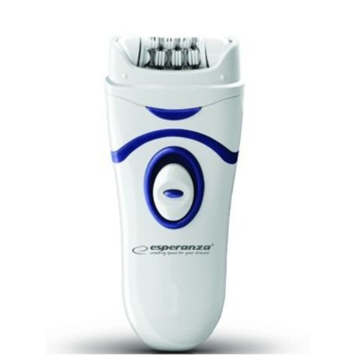 Aparelho de depilação branco e azul da marca Esperanza