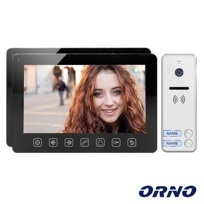 Videoporteiro com monitor e dispositivo de câmara branco