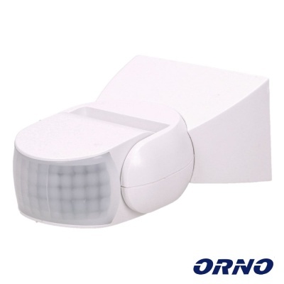 Sensor de movimento branco da marca ORNO com lente translúcida texturada.
