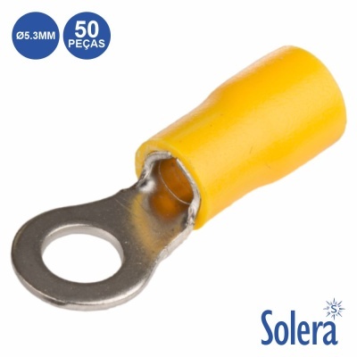 Terminal elétrico amarelo Solera Ø5.3MM 50 peças