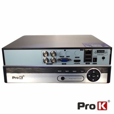 Gravador digital de vídeo Pro K com várias portas e botões em preto e prata