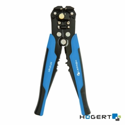 Alicate decapador de cabos elétricos azul e preto da marca Hogert