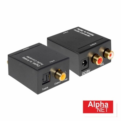 Conversores áudio digital para analógico Alpha NET com conexões Toslink, Coaxial e RCA