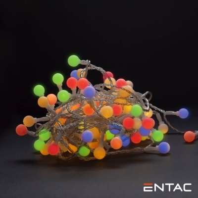 Luzes decorativas coloridas em esferas foscas