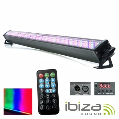 Barra de luz LED com comando remoto e conexões XLR da marca IBIZA SOUND