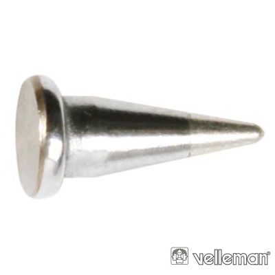 Pequeno pino metálico cónico prateado com base circular plana