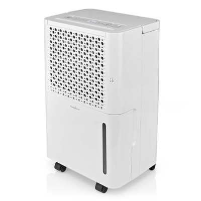 Desumidificador branco com painel de botões e depósito de água