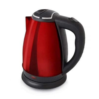 Chaleira elétrica vermelha com base preta