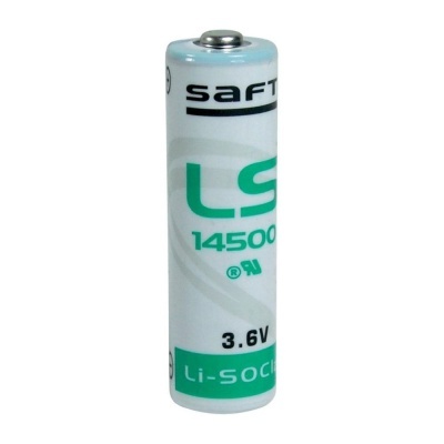 Pilha Saft LS 14500 3.6V branca e verde