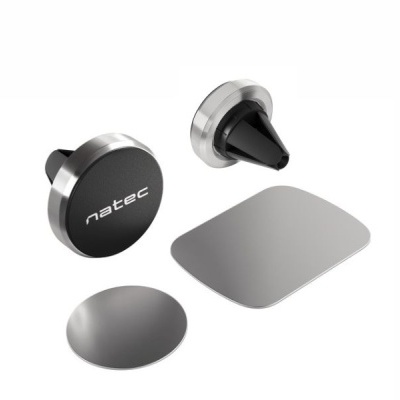 Suporte magnético Natec com clipe de ventilação e duas placas metálicas