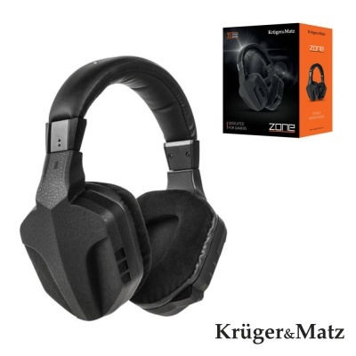Auriculares Krüger&Matz Zone preto com embalagem