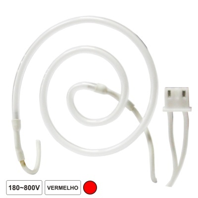 cabo branco com USB e gancho, símbolos 180~800V, VERMELHO e ponto vermelho