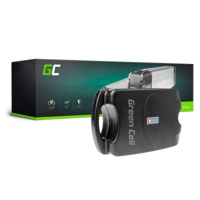 Bateria Green Cell para bicicleta elétrica com embalagem preta e verde