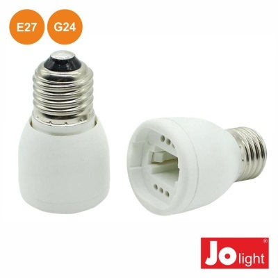 Adaptador para lâmpadas branco com base metálica e marca Jo light